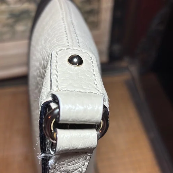 kate spade Leather Shoulder Crossbody Bag Two Tone Cream Black 10”Lx9.5”Hx2”W - Picture 14 of 17
